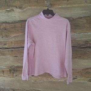L.L. Bean Pink Turtleneck Long Sleeved Cotton Tee Shirt Size XL